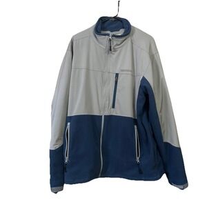RedHead Mens Fleece Jacket Size L Blue & Gray Full Zip Long Sleeve Zip Pockets